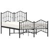 vidaXL Estructura cama sin colch&oacute;n con estribo metal negro 120x200 cm