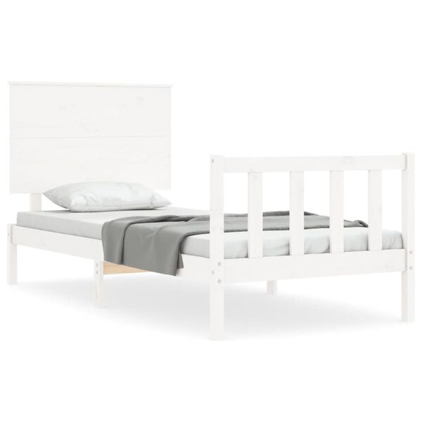 vidaXL Estructura cama sin colch&oacute;n madera maciza pino blanca 100x200cm