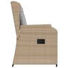 vidaXL Sillones reclinables de jard&iacute;n con cojines beige 2 uds rat&aacute;n PE