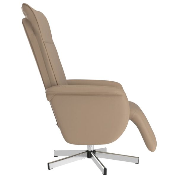 vidaXL Sillón reclinable masaje reposapiés cuero sintético capuchino