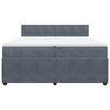 vidaXL Cama box spring con colch&oacute;n terciopelo gris oscuro 200x200 cm
