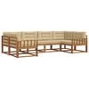 vidaXL Conjunto de sof&aacute;s de exterior 6 uds. Natural y Beige