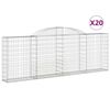 vidaXL Cestas de gaviones 20 uds forma arco hierro 300x30x100/120 cm