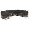 vidaXL Conjunto de sof&aacute;s de jard&iacute;n 9 uds. Gris rat&aacute;n sint&eacute;tico