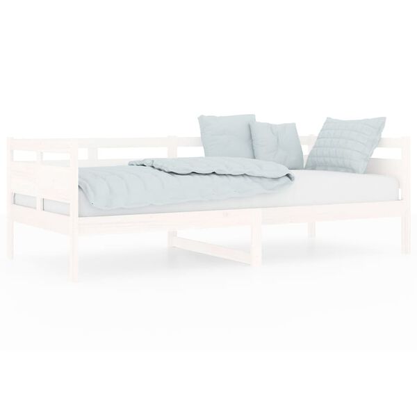 vidaXL Sof&aacute; cama sin colch&oacute;n madera maciza de pino blanco 90x200 cm