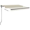 vidaXL Toldo de pie retr&aacute;ctil manual crema 350x250 cm