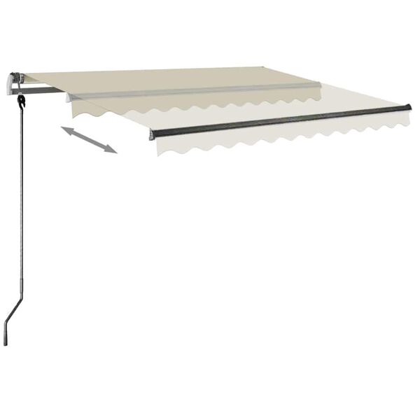 vidaXL Toldo de pie retr&aacute;ctil manual crema 350x250 cm