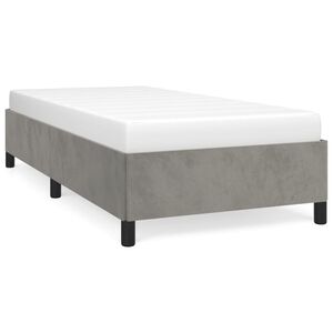 vidaXL Estructura de cama sin colch&oacute;n terciopelo gris claro 90x200 cm