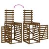 vidaXL Cobertizo triple para cubos de basura madera pino marr&oacute;n miel