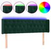 vidaXL Cabecero con LED de terciopelo verde oscuro 147x16x78/88 cm