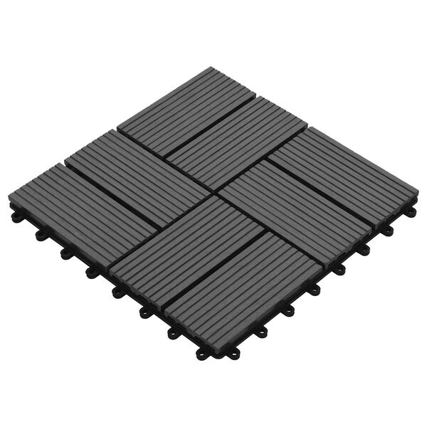 vidaXL Tile de Decking 11 pcs Gris 30 x 30 cm WPC