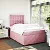 vidaXL Cama box spring con colch&oacute;n terciopelo rosa 120x190 cm