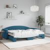 vidaXL Sof&aacute; cama nido con colch&oacute;n terciopelo azul 80x200 cm
