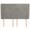 vidaXL Cabecero con orejas de terciopelo gris claro 147x23x118/128 cm