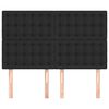 vidaXL Cabecero de cama negro 144x5x118/128 cm piel sint&eacute;tica