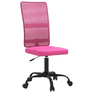 vidaXL Silla de oficina regulable en altura tela de malla rosa