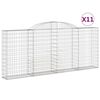 vidaXL Cestas gaviones 11 uds forma de arco hierro 300x30x120/140 cm