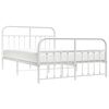 vidaXL Estructura cama sin colchón con estribo metal blanco 150x200 cm