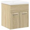 vidaXL Set de muebles de ba&ntilde;o 2 pzas madera contrachapada roble Sonoma