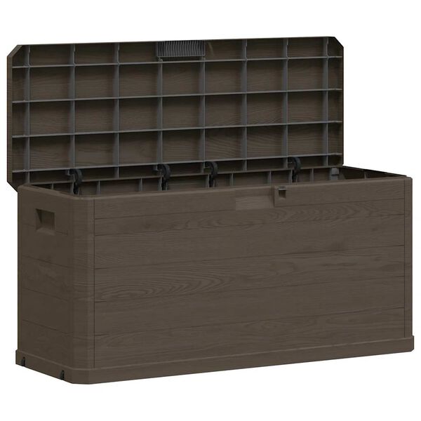 vidaXL Caja de almacenamiento de jard&iacute;n 280 L marr&oacute;n