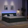 vidaXL Cama con almacenamiento y LED Gris oscuro 200 x 200 cm
