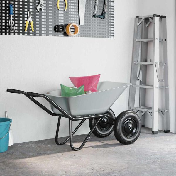 vidaXL Reemplazo de bandeja de carretilla Plateado 88 x 60 x 32 cm