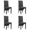 vidaXL Sillas de comedor giratorias 4 unidades tela gris oscuro