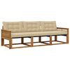 vidaXL Conjunto de sof&aacute;s de exterior 3 uds. Natural y Beige