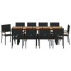 vidaXL Conjunto de Comedor de Jard&iacute;n 11 pcs Negro rat&aacute;n sint&eacute;tico