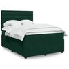 vidaXL Cama box spring con colch&oacute;n terciopelo verde oscuro 160x200 cm