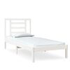 vidaXL Estructura de cama madera maciza individual blanco 75x190 cm