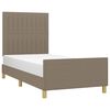 vidaXL Estructura de cama sin colch&oacute;n tela gris taupe 100x200 cm