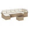 vidaXL Conjunto de sof&aacute; de jard&iacute;n 8 uds. Beige rat&aacute;n sint&eacute;tico