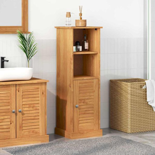 vidaXL Mueble de Cuarto de Ba&ntilde;o con estante VIGO Marr&oacute;n y Marr&oacute;n Miel