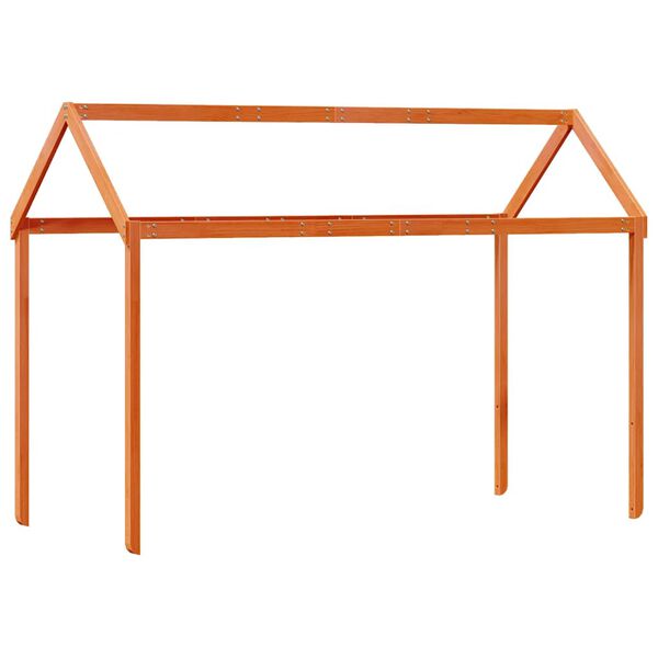 vidaXL Techo de cama infantil madera maciza pino marr&oacute;n 207x95,5x159cm