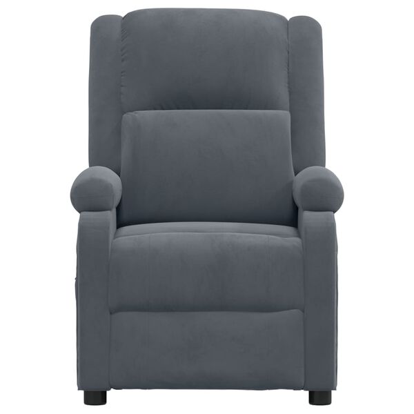 vidaXL Sill&oacute;n reclinable de terciopelo gris oscuro