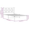 vidaXL Estructura cama sin colch&oacute;n con cabecero metal blanco 107x203cm