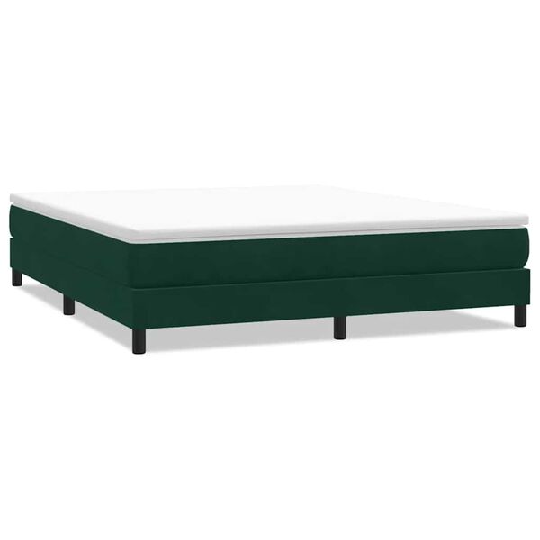 vidaXL Cama box spring sin colch&oacute;n terciopelo verde oscuro 180x220 cm