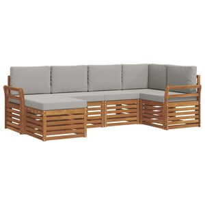 vidaXL Conjunto de Sof&aacute; Seccional con coj&iacute;n 6 pcs Gris Natural y Claro