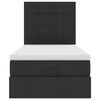 vidaXL Cama otomana con colch&oacute;n negra 90x200 cm tela