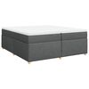 vidaXL Cama box spring con colch&oacute;n tela gris oscuro 200x200 cm