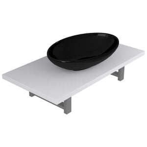 vidaXL Conjunto de muebles de ba&ntilde;o 2 piezas cer&aacute;mica blanco