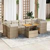 vidaXL Set de sof&aacute;s de jard&iacute;n y cojines 8 piezas rat&aacute;n sint&eacute;tico beige