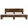 vidaXL Estructura cama madera ingenier&iacute;a metal roble ahumado 200x200cm