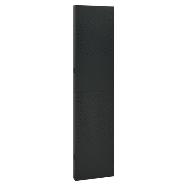 vidaXL Biombo divisor de 4 paneles acero negro 160x180 cm