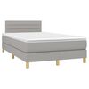 vidaXL Cama box spring con colch&oacute;n tela y LED gris claro 120x200 cm