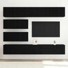 vidaXL Conjunto de mueble de TV 6 pcs Roble Negro Madera de ingenier&iacute;a