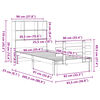 vidaXL Cama con estanter&iacute;a sin colch&oacute;n madera maciza blanco 90x200 cm