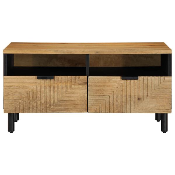 vidaXL Mesa de centro madera maciza de mango marr&oacute;n 80x54x40 cm