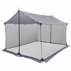 vidaXL Toldo de camping con paredes de malla Gris y naranja